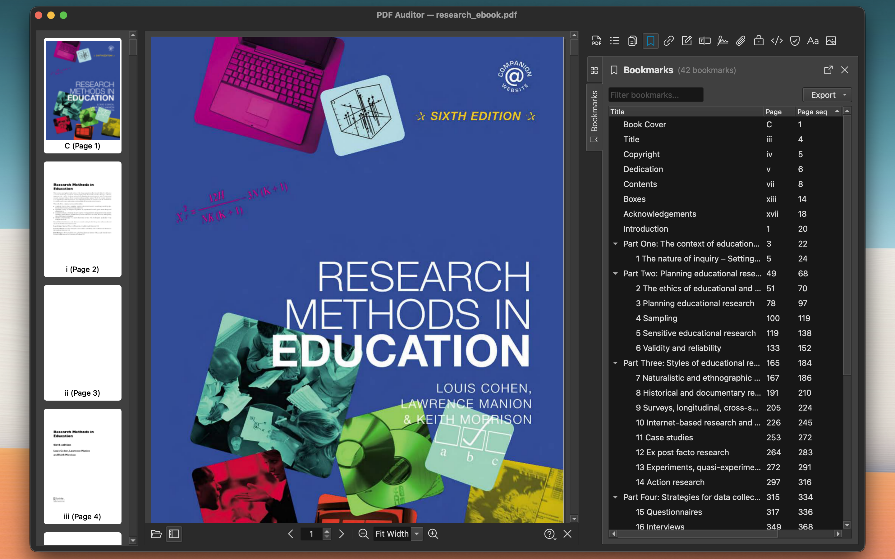 Bookmarks and document outline viewer